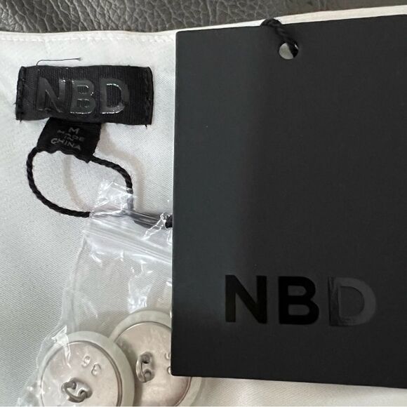 NEW! Revolve NBD Tere One Shoulder Mini Bridal Shower Cocktail White Dress Sz M - Picture 12 of 15